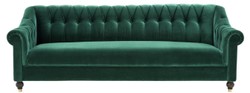 Casa Padrino sofá de la sala de estar Chesterfield de lujo verde / marrón / oro 230 x 90 x H. 81,5 cm - Calidad de Lujo