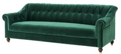 Casa Padrino sofá de la sala de estar Chesterfield de lujo verde / marrón / oro 230 x 90 x H. 81,5 cm - Calidad de Lujo