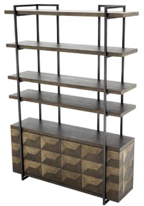 Casa Padrino Luxus Regalschrank mit 2 Türen Braun / Bronze 140 x 40 x H. 200 cm - Wohnzimmerschrank