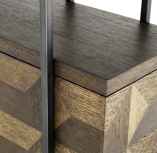 Casa Padrino Luxus Regalschrank mit 2 Türen Braun / Bronze 140 x 40 x H. 200 cm - Wohnzimmerschrank