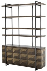 Casa Padrino Armoire Étagère de Luxe avec 2 Portes Marron / Bronze 140 x 40 x H. 200 cm - Armoire de Salon