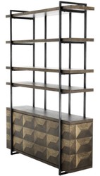 Casa Padrino Armoire Étagère de Luxe avec 2 Portes Marron / Bronze 140 x 40 x H. 200 cm - Armoire de Salon