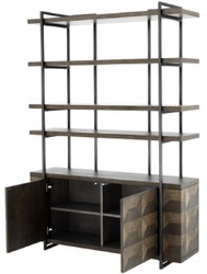 Casa Padrino Armoire Étagère de Luxe avec 2 Portes Marron / Bronze 140 x 40 x H. 200 cm - Armoire de Salon