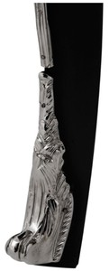 Casa Padrino Luxus Barock Kommode mit 2 Schubladen und Marmorplatte Hochglanzschwarz / Silber / Schwarz 100 x 53 x H. 85 cm - Luxus Möbel im Barockstil