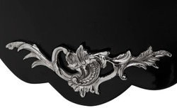 Casa Padrino cómoda de lujo barroco con 2 cajones y encimera de mármol negro brillante / plata / negro 100 x 53 x H. 85 cm - Muebles de Lujo en Estilo Barroco