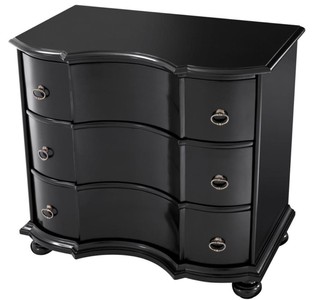 Casa Padrino Luxus Kommode mit 3 Schubladen Schwarz / Antik Messing 94 x 60 x H. 87 cm - Luxus Qualität