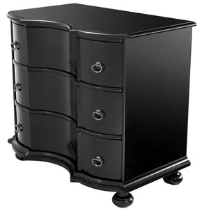 Casa Padrino Luxus Kommode mit 3 Schubladen Schwarz / Antik Messing 94 x 60 x H. 87 cm - Luxus Qualität
