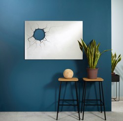 Casa Padrino espejo de pared del salón de lujo 120 x H. 80 cm - Espejo de Diseñador con Orificio