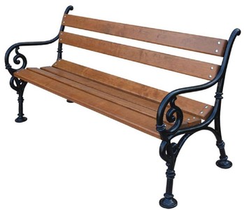 Casa Padrino Art Nouveau Garden Bench with Armrests Brown / Black 180 x 40 x H. 74 cm - Garden Furniture