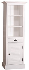 Casa Padrino Landhausstil Badezimmerschrank mit Tür und Schublade Weiß 54 x 41 x H. 160 cm - Badezimmermöbel im Landhausstil 
