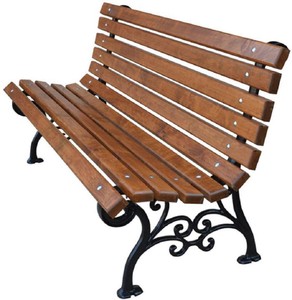 Casa Padrino Art Nouveau Garden Bench Brown / Black 180 x 42 x H. 73 cm - Bench Park Bench Wooden Bench - Garden Furniture