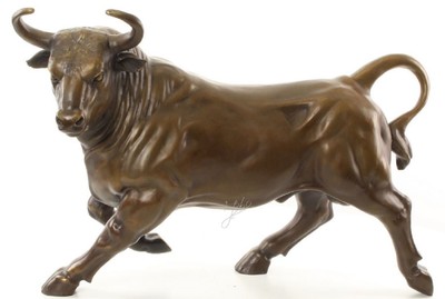 Casa Padrino decorazione scultura in bronzo di lusso toro bronzo / oro 57 x 24 x H. 38,7 cm - Figura in Bronzo