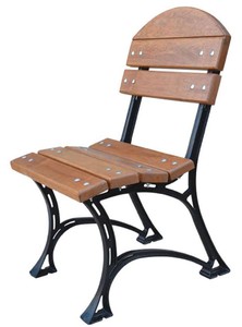 Casa Padrino Art Nouveau Alder Wood Cast Iron Garden Chair Brown / Black 40 x 48 x H. 85 cm - Garden Furniture