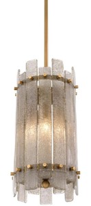 Casa Padrino Lustre en Laiton Antique Ø 27 x H. 52 cm - Lustre de Luxe Rond en Verre Soufflé à la Bouche