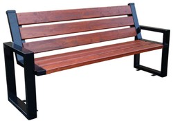 Casa Padrino Luxury Garden Bench Dark Brown / Black 180 x 40 x H. 90 cm - Modern Bench with Armrests