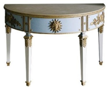 casa padrino luxus barock antik stil massivholz konsole konsolentisch halbrund wohnzimmer hotel büro möbel 