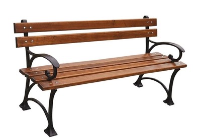 Casa Padrino Art Nouveau Park Bench Brown / Black 150 x 44 x H. 73 cm - Garden Bench with Armrests - Garden Furniture