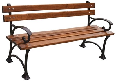 Casa Padrino Art Nouveau Park Bench Brown / Black 180 x 44 x H. 73 cm - Garden Bench with Armrests - Garden Furniture