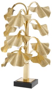 Casa Padrino Luxus Tischleuchte Messingfarben / Schwarz 55 x 38 x H. 88 cm - Designer Lampe mit Granitsockel
