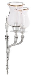 Casa Padrino portavela de pared de lujo plata antigua 33 x 18 x H. 56 cm - Decoración de Pared para Hoteles y Restaurantes