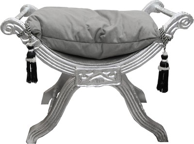 Casa Padrino Barock Hocker Grau Samtstoff Silber Kamelhocker Sitzhocker Barockhocker Antik Stil Casa Padrino Barock Hocker Grau Samtstoff Silber Kamelhocker Sitzhocker Barockhocker Antik Stil