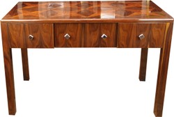 Casa Padrino Art Deco Secretary Brown inlaid 129 x 66 x H86 with 3 drawers - designer desk Casa Padrino Art Deco Secretary Brown inlaid 129 x 66 x H86 with 3 drawers - designer desk