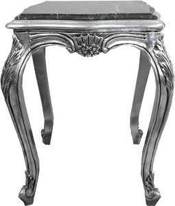 Casa Padrino Barock Beistell Tisch Silber mit schwarzer Marmorplatte Eckig Möbel Einrichtung Interior Casa Padrino Barock Beistell Tisch Silber mit schwarzer Marmorplatte Eckig Möbel Einrichtung Interior