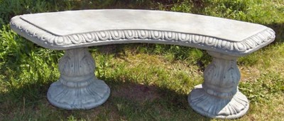 Casa Padrino Banc de Jardin / Banc de Parc Art Nouveau Gris 138 x 45 x H. 48 cm - Banc Incurvé Orné de Beaux Ornements - Mobilier de Jardin