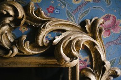 Casa Padrino miroir baroque avec des fleurs design multicolore / or 104,5 x H. 128 cm - Magnifique Miroir Mural Fait Main avec Cadre Décoratif et Belles Décorations