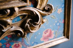 Casa Padrino miroir baroque avec des fleurs design multicolore / or 104,5 x H. 128 cm - Magnifique Miroir Mural Fait Main avec Cadre Décoratif et Belles Décorations