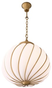 Casa Padrino Luxus Kronleuchter Antik Messingfarben / Weiß Ø 43 x H. 50 cm - Luxus Kollektion
