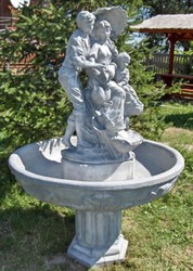 Casa Padrino Art Nouveau Garden Fountain Gray Ø 95 x H. 164 cm - Baroque & Art Nouveau Garden Decoration Fountain