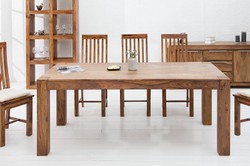 Table à manger design Casa Padrino 160cm en bois massif Sheesham - Mobilier de restaurant - Robuste