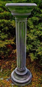 Casa Padrino Decorazione del Giardino Pilastro Barocco Grigio Ø 27 x H. 85 cm - Magnifico Pilastro da Giardino Barocco Rotondo