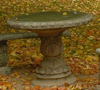 Casa Padrino Tavolo da Giardino Barocco Grigio Ø 90 x H. 74 cm - Mobili da Giardino in Stile Barocco