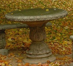 Casa Padrino Baroque Garden Table Gray Ø 90 x H. 74 cm - Garden Furniture in Baroque Style