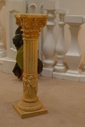 Casa Padrino Baroque Deco Column Beige 20 x 20 x H. 70 cm - Magnificent Garden Column in Baroque Style