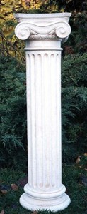Casa Padrino Pilastro / Colonna da Giardino Barocco Bianco 24 x 24 x H. 90 cm - Decorazioni da Giardino Accessori