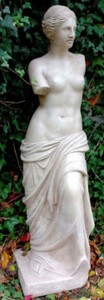 Casa Padrino Décoration de Jardin Art Nouveau Sculpture / Statue Vénus Gris H. 120 cm - Figure de Pierre Sculpture de Jardin