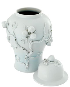 Casa Padrino Luxus Porzellan Vase / Krug mit Deckel Hellmintfarben Ø 30 x H. 47 cm - Hotel & Restaurant Deko Accessoires