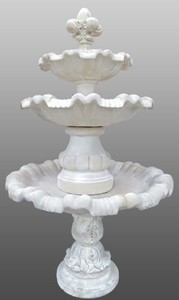 Casa Padrino Fuente de Jardín Barroco con Lirio Blanco Ø 130 x H. 209 cm - Magnífica Fuente de Estilo Barroco
