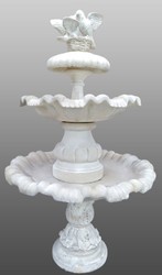 Casa Padrino Fontaine / Fontaine de Jardin Baroque avec Colombes Blanc Ø 100 x H. 210 cm - Accessoires de Décoration de Jardin