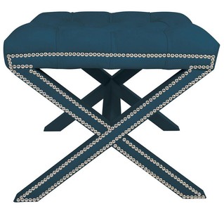 Casa Padrino Luxus Kreuz Sitz Hocker Chesterfield Hotel Möbel Luxury Furniture Stool Ottoman Interior Design Hotel Einrichtung Supplier