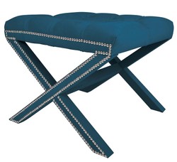 Casa Padrino Luxus Kreuz Sitz Hocker Chesterfield Hotel Möbel Luxury Furniture Stool Ottoman Interior Design Hotel Einrichtung Supplier