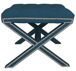 Casa Padrino Luxus Kreuz Sitz Hocker Chesterfield Hotel Möbel Luxury Furniture Stool Ottoman Interior Design Hotel Einrichtung Supplier