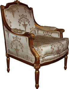 Barock Sessel Empire Braun Gold Creme Muster Baroque Arm Chair Bergere Furniture Interior Möbel Barock Sessel Empire Braun Gold Creme Muster Baroque Arm Chair Bergere Furniture Interior Möbel