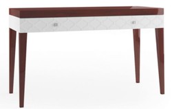 Casa Padrino console de luxe avec tiroir marron brillant / blanc 111,2 x 45 x H. 83 cm - Mobilier de Luxe
