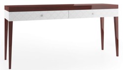 Casa Padrino console de luxe avec 2 tiroirs marron brillant / blanc 171,4 x 45 x H. 83 cm - Mobilier de Luxe