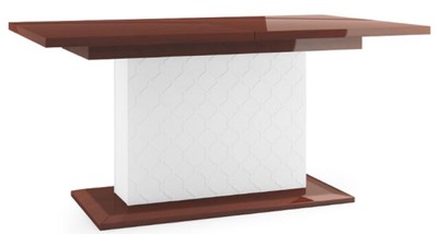 Casa Padrino Tavolo da Pranzo di Lusso Marrone Lucido / Bianco 160-210 x 90 x H. 77 cm - Tavolo da Cucina Moderno Allungabile