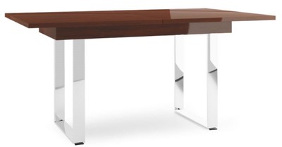 Casa Padrino Tavolo da Pranzo di Lusso Marrone Lucido / Argento 160-220 x 90 x H. 77 cm - Tavolo da Cucina Moderno Allungabile
